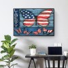 US Flag Butterflies - Full Round Diamond - 40x30cm
