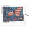 US Flag Butterflies - Full Round Diamond - 40x30cm