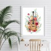 Guitar Flower - Full Round Diamond - 30x40cm