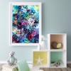 Skull And Flowers - Full Square Diamond - 30*40cm