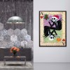 Skull Poker Card - Full Round Diamond - 30x40cm