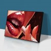 Red Lip Cigarette - Full Round Diamond - 40x30cm