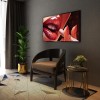 Red Lip Cigarette - Full Round Diamond - 40x30cm