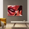 Red Lip Cigarette - Full Round Diamond - 40x30cm