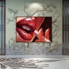 Red Lip Cigarette - Full Round Diamond - 40x30cm