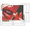 Red Lip Cigarette - Full Round Diamond - 40x30cm