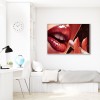 Red Lip Cigarette - Full Round Diamond - 40x30cm