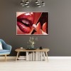 Red Lip Cigarette - Full Round Diamond - 40x30cm