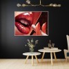 Red Lip Cigarette - Full Round Diamond - 40x30cm