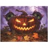 Halloween Pumpkin Cats  - Full Diamond Painting - 30x40cm