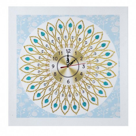 Flower Clock - Special Shaped Diamond - 35x35cm