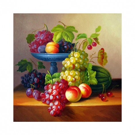 Fruits Grape  - Partial Round Diamond - 30x30cm