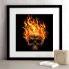Flaming Skull  - Full Diamond Painting - 30x30cm