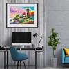 Seaside Building 5D DIY Luminous Full Drill Round Diamond Gift Painting Kit