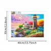 Seaside Building 5D DIY Luminous Full Drill Round Diamond Gift Painting Kit
