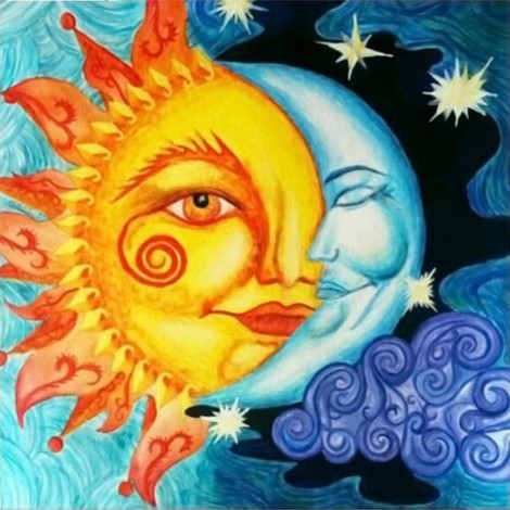 Sun Moon - Full Square Diamond - 45x45cm