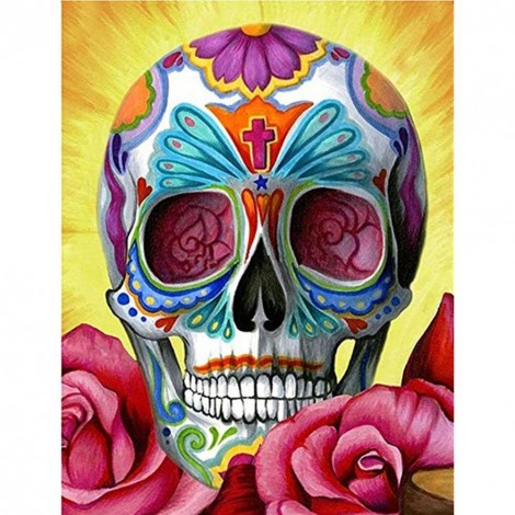 Novelty Skull - Partial Round Diamond - 30x38cm