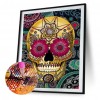 Flower Skull - Full Round Diamond - 30x40cm