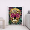 Flower Skull - Full Round Diamond - 30x40cm