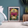 Flower Skull - Full Round Diamond - 30x40cm