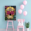 Flower Skull - Full Round Diamond - 30x40cm
