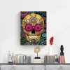 Flower Skull - Full Round Diamond - 30x40cm