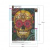 Flower Skull - Full Round Diamond - 30x40cm