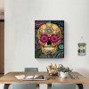 Flower Skull - Full Round Diamond - 30x40cm