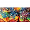 3 Panels Colorful Tree - Full Round Diamond - 95x45cm
