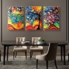 3 Panels Colorful Tree - Full Round Diamond - 95x45cm