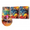 3 Panels Colorful Tree - Full Round Diamond - 95x45cm