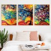3 Panels Colorful Tree - Full Round Diamond - 95x45cm