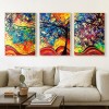 3 Panels Colorful Tree - Full Round Diamond - 95x45cm