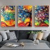 3 Panels Colorful Tree - Full Round Diamond - 95x45cm
