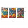 3 Panels Colorful Tree - Full Round Diamond - 95x45cm