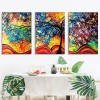 3 Panels Colorful Tree - Full Round Diamond - 95x45cm