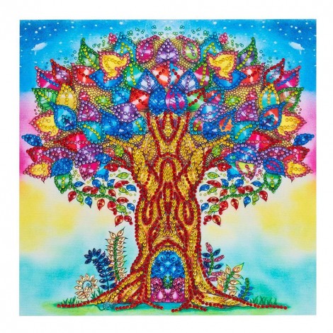 Colorful Tree - Special Shaped Diamond - 30x30cm