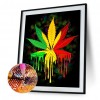 Color Maple Leaf - Full Round Diamond - 30x40cm