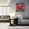Striped Love Heart - Full Round Diamond - 30x30cm