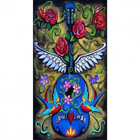 Flower Guitar -Full Round Drill Diamond Painting-45*85cm