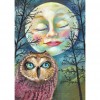 Face Moon Bird - Full Round Diamond - 30x40cm