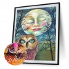 Face Moon Bird - Full Round Diamond - 30x40cm