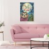 Face Moon Bird - Full Round Diamond - 30x40cm