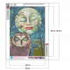 Face Moon Bird - Full Round Diamond - 30x40cm