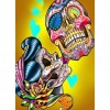 Flowers Skull - Full Round Diamond - 30x40cm