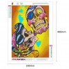 Flowers Skull - Full Round Diamond - 30x40cm