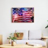 Fire American Flag - Full Round Diamond - 40x30cm