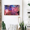 Fire American Flag - Full Round Diamond - 40x30cm