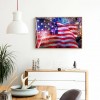 Fire American Flag - Full Round Diamond - 40x30cm