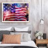 Fire American Flag - Full Round Diamond - 40x30cm